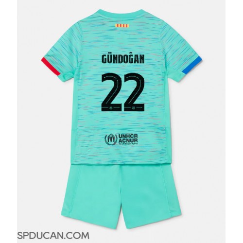 Dječji Nogometni Dres Barcelona Ilkay Gundogan #22 Rezervni 2023-24 Kratak Rukav (+ Kratke hlače)